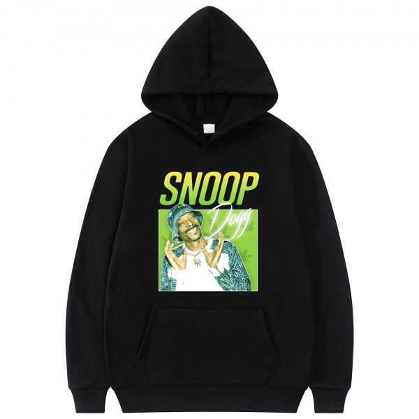 Rapper Snoop Doggy Dogg Hoodie Top Cool Print Hoodies Unisex Black All match Sweatshirt Men Women - Rapper Outfits