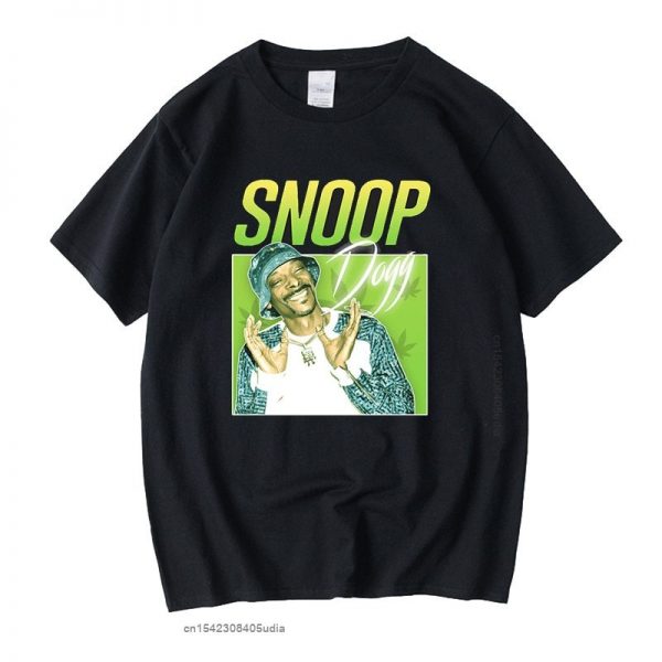 Snoop Dogg Hip Hop Manga Vintage Unisex Black Tshirt Men Tshirts Retro Graphic T Shirts Cotton - Rapper Outfits