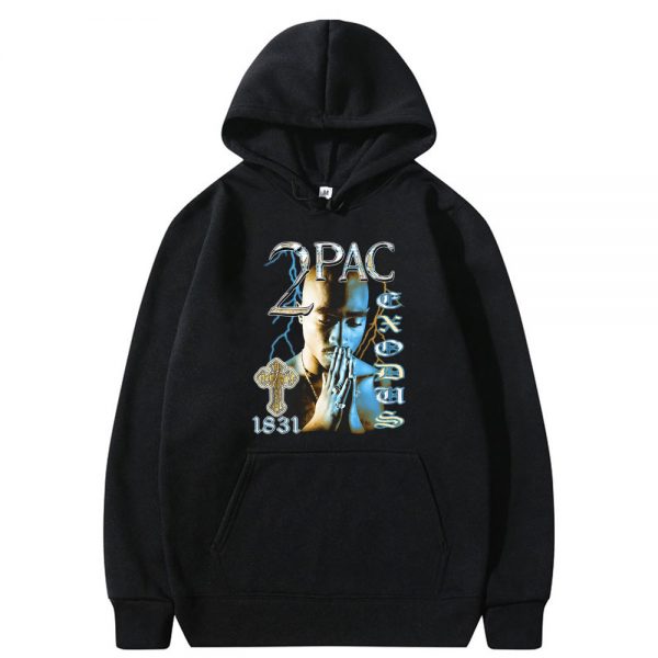 Tupac 2pac Hoodie Awesome Rapper Shakur Hip Hop Hoodies Men Women Fashion Vintage Sweatshirt Tops Man - Rapper Outfits