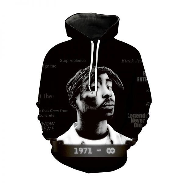 Tupac Hoodie Rapper 3D Printing 2PAC Men s Hoodie Men s Fashion Sportswear Ladies Sweatshirt Hoodie 1 - Rapper Outfits