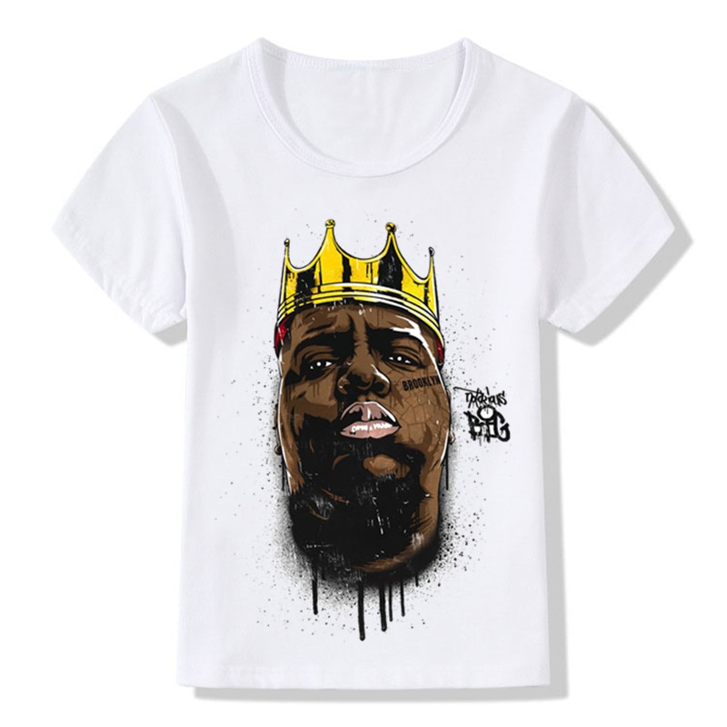 America Hiphop Rock Star Notorious Big Design Children's T-Shirts Kids Biggie Smalls Clothes Boys Girls Casual Tops Tees,HKP456