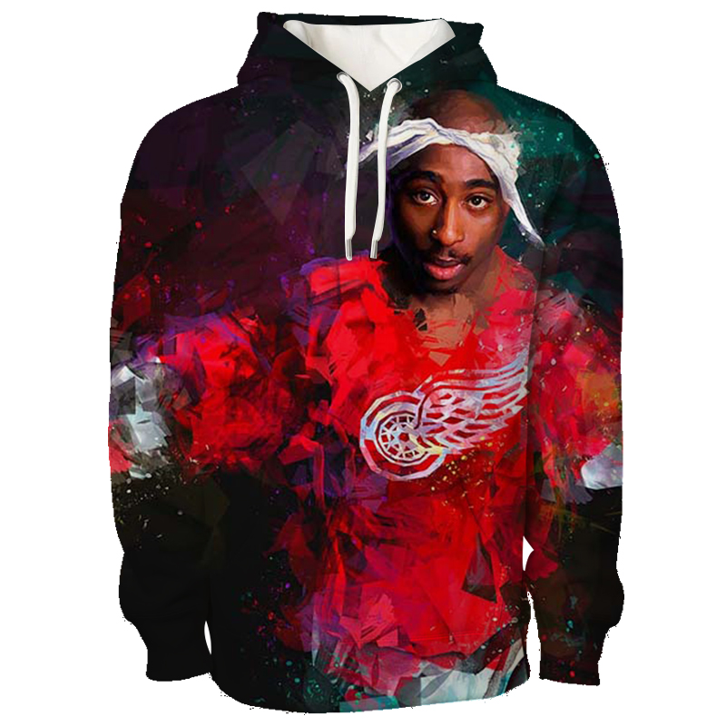 Hip Hop Streetwear Sweatshirt 3D Hoodies Rapper Tupac 2Pac Hoodie Men Harajuku Shirt Cool Oversized Hoodie Winter Coats Women
