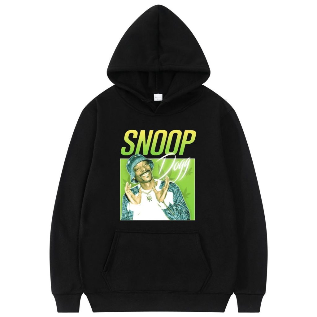Rapper Snoop Doggy Dogg Hoodie Top Cool Print Hoodies Unisex Black All-match Sweatshirt Men Women Fleece Cotton Hoody Sweatshirt