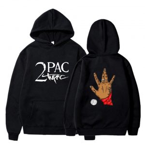 TuPac Outfit - Gangsta Rap 2Pac Hand Sign Print Hoodie