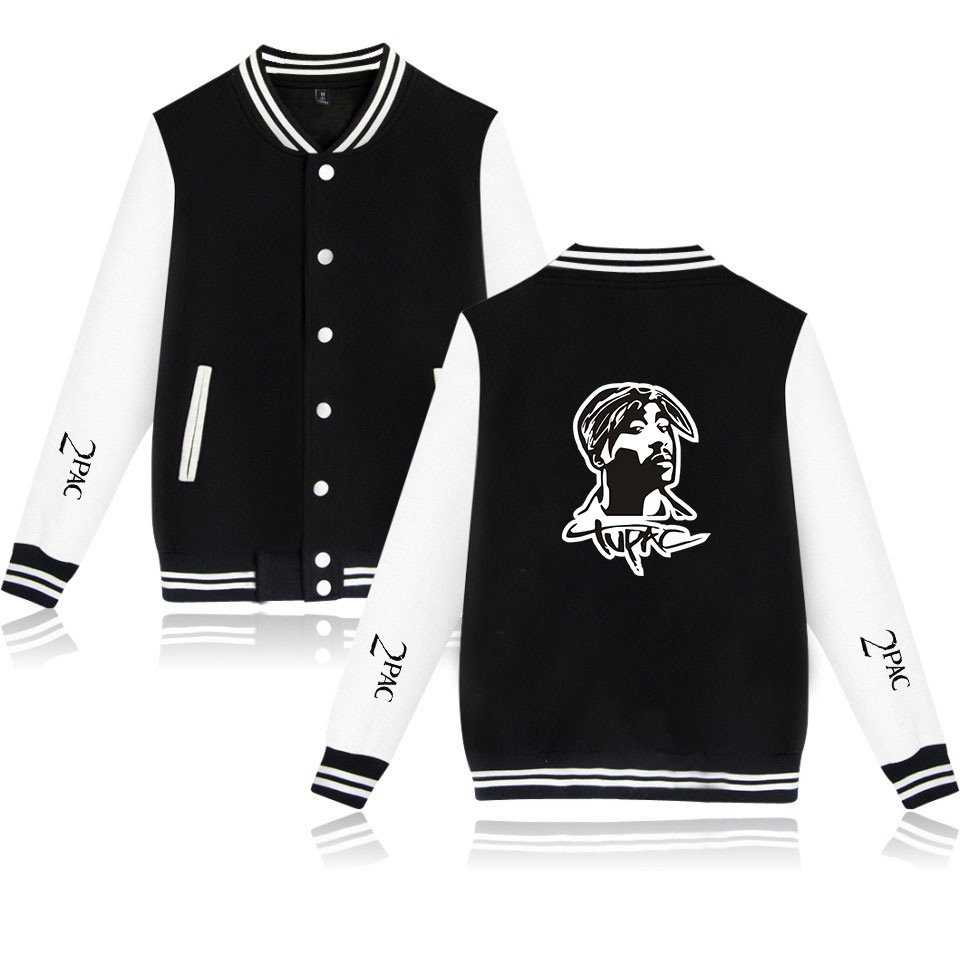 TuPac Outfit - Rapper TuPac Shakur Baseball Uniform Fleece Jacket