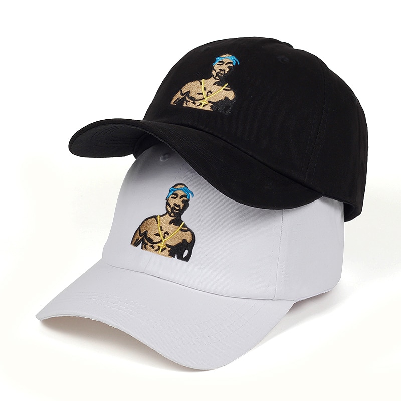 Tupac Shakur Cap Rap Singer Hip Hop 2pac Baseball Caps Head Portrait Cotton Unique Personality Fans Snapback Dad Hat Adjustable