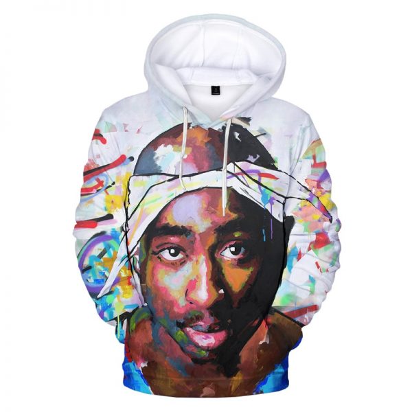 2021 New Hip Hop 2pac 3d Printed Hoodie Men women Autumn Winter Pullovers Rapper Tupac Sweatshirt - Rapper Outfits