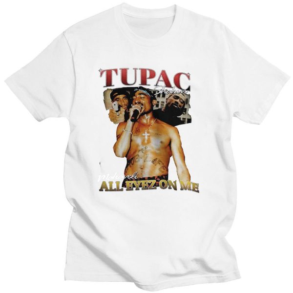 2022 New Tupac 2pac Men T Shirts Summer Clothing O Neck Loose Short Sleeve Tee Shirts 1 - Rapper Outfits
