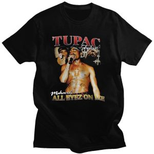 2022 New Tupac 2pac Men T Shirts Summer Clothing O Neck Loose Short Sleeve Tee Shirts - Rapper Outfits