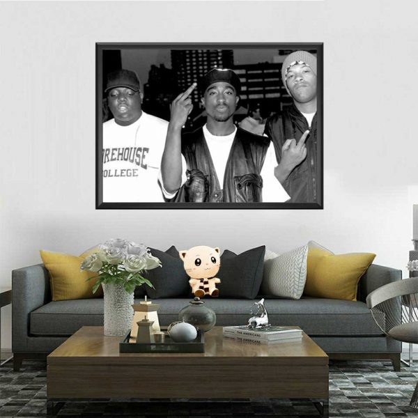 Canvas Painting Notorious B I G Biggie Poster Tupac Shakur 2pac poster and Prints Art Wall 3 - Rapper Outfits
