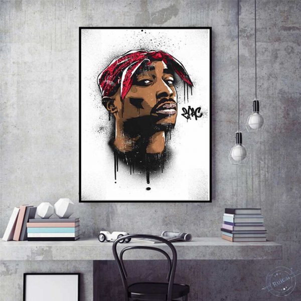 Canvas Painting Notorious B I G Biggie Poster Tupac Shakur 2pac poster and Prints Art Wall - Rapper Outfits