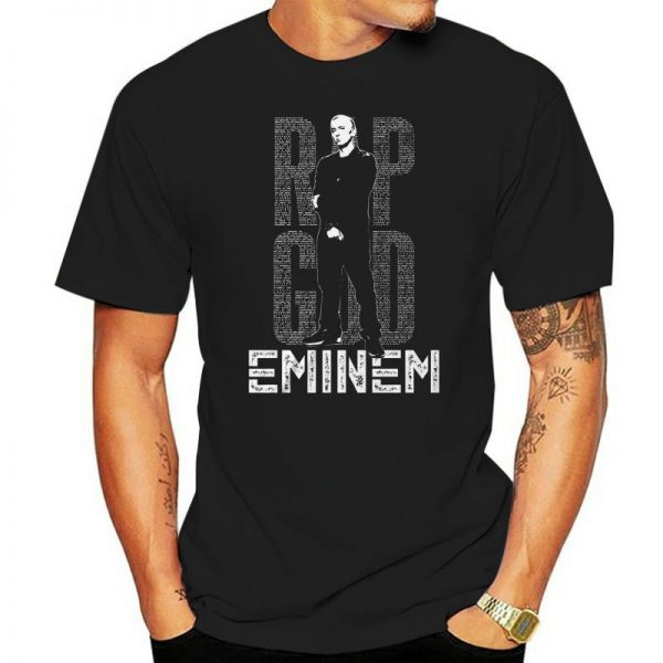 Rapgod of Hip Hop Eminem Rapper Fan Handmade T Shirt Round Neck Best Selling Male Natural - Rapper Outfits