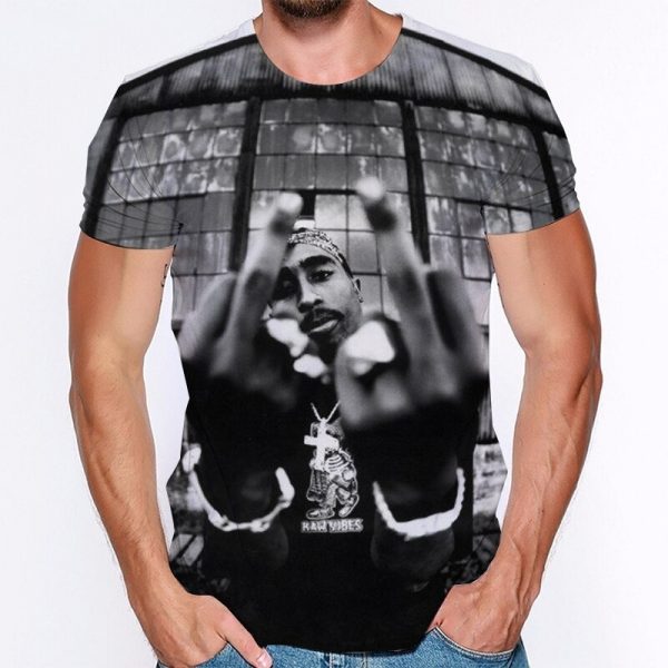 Top Rap Tupac Shakur 2pac T Shirt Legendary Rapper 3d Printing Men S And Women S 3 - Rapper Outfits