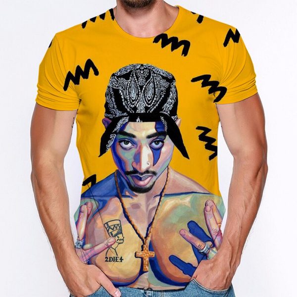 Top Rap Tupac Shakur 2pac T Shirt Legendary Rapper 3d Printing Men S And Women S 5 - Rapper Outfits