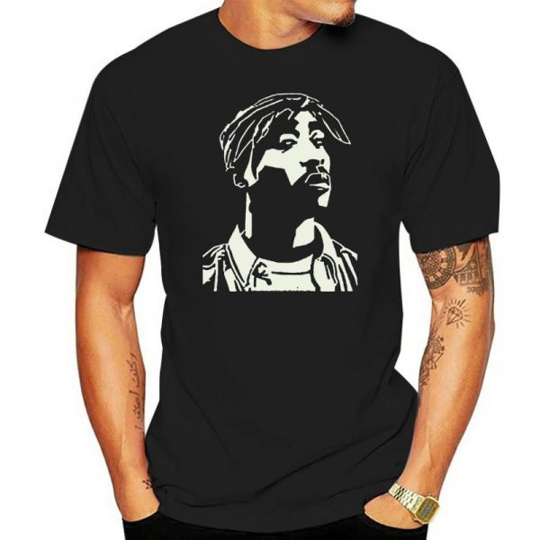 Tupac Face T Shirt Famous Face Design Hiphop King Embroidered Tee Top New Brand Clothing T - Rapper Outfits