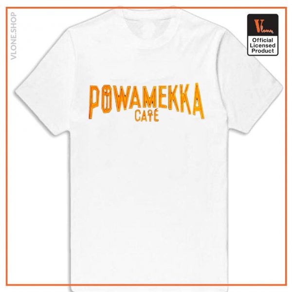 Vlone x Tupac Powamekka Cafe White T Shirt Front 937x937 1 - Rapper Outfits